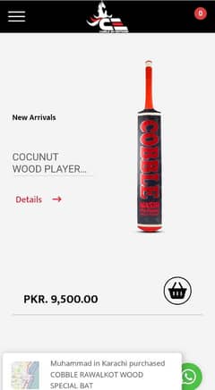 RAWALAKOT COCONUT BAT NASIR PATHAN ADDITION Discount price 7500