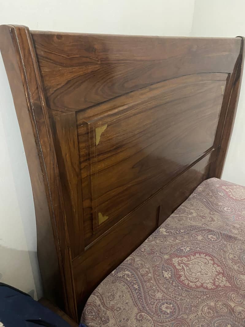 SOLID Sheesham Single Bed Mattress Side Table Almirah 03008200292 1