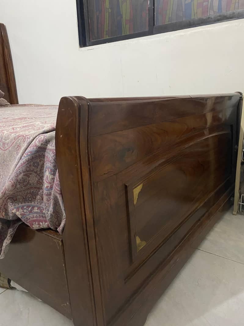 SOLID Sheesham Single Bed Mattress Side Table Almirah 03008200292 2