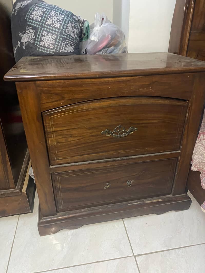 SOLID Sheesham Single Bed Mattress Side Table Almirah 03008200292 3