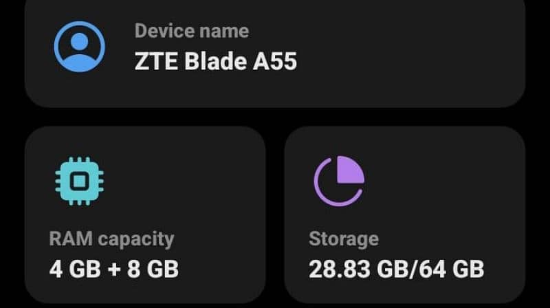 ZTE blade A55 4+64 With Fingers Print  Urgent Selll 6