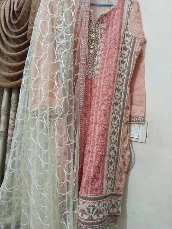 lawn embroidery suit just used once look like new 1