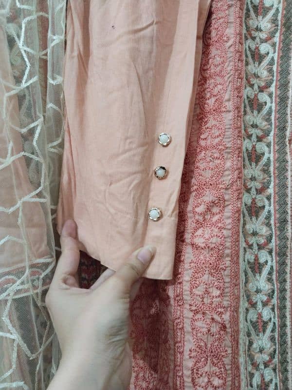 lawn embroidery suit just used once look like new 3