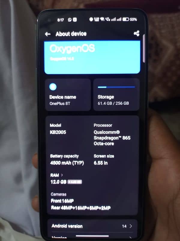 One plus 8T 12/256 Dual sim 4