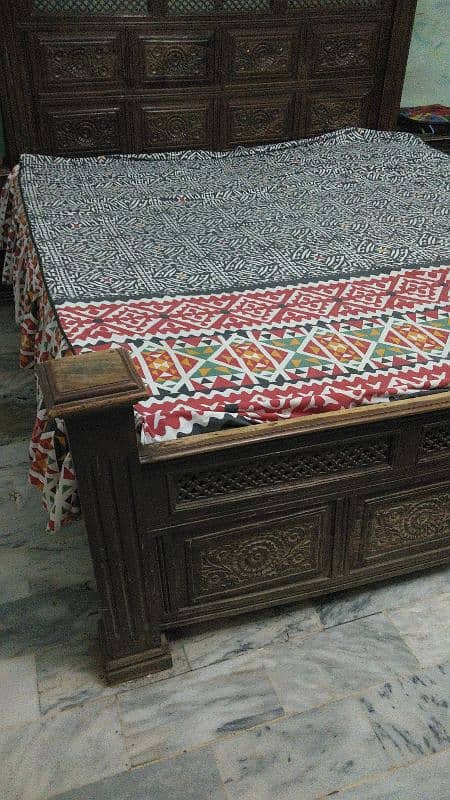 king Size Pure Sheesham Bed Latest Design With Dressing Table 2