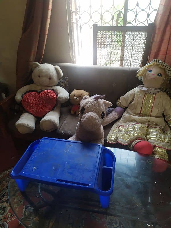 stuff toys and one study table 2