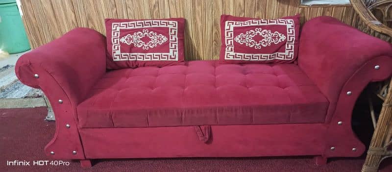 home used furniture sofa set / Corner Sofa / L shaped Red Velvet Sofa 1