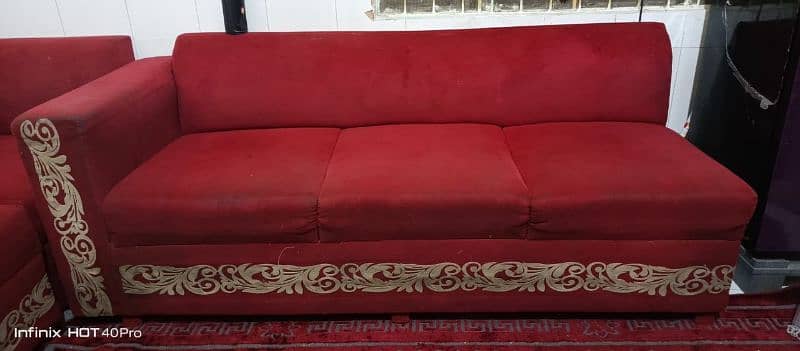 home used furniture sofa set / Corner Sofa / L shaped Red Velvet Sofa 2