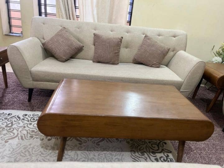 Brand new 7 seater  sofas with two side tools and table . 3