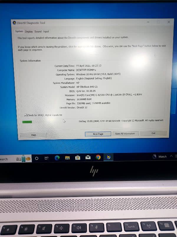Hp elitebook 840 g5 8th gen  core i5 0