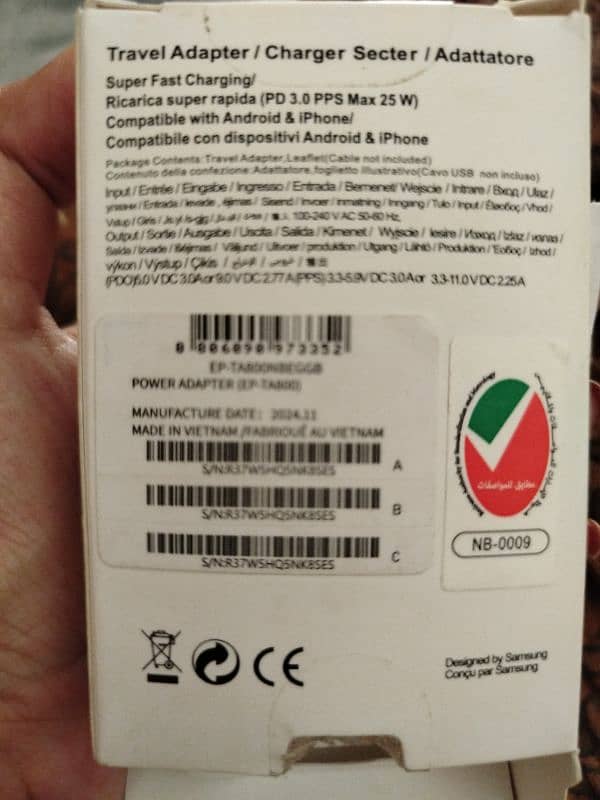 Samsung 25W adapter new USB-C original untouch new adapter for sale 2