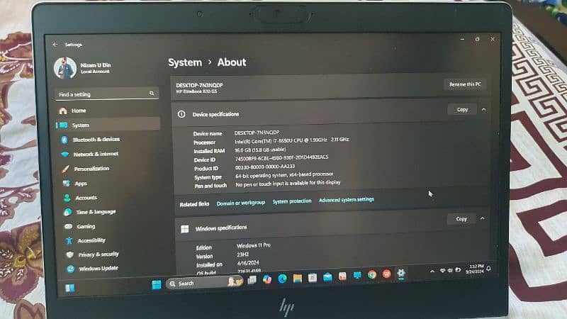 HP Elitebook 830 G5 Core i7 8th Generation 3