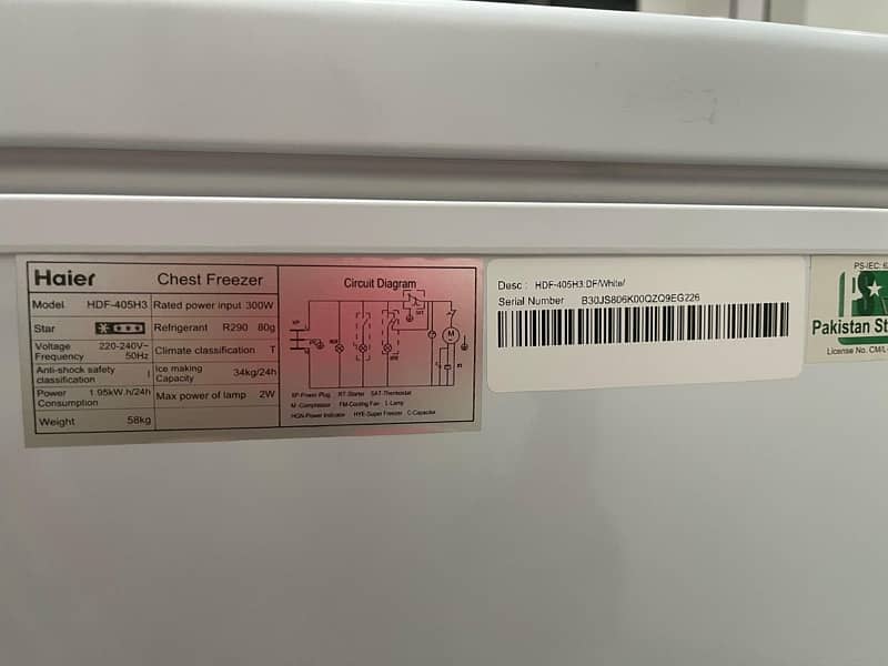 Haier Single Door Deep Freezer HDF - 405H3 7