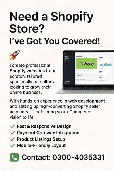 Need a Shopify Store? I’ve Got You Covered!