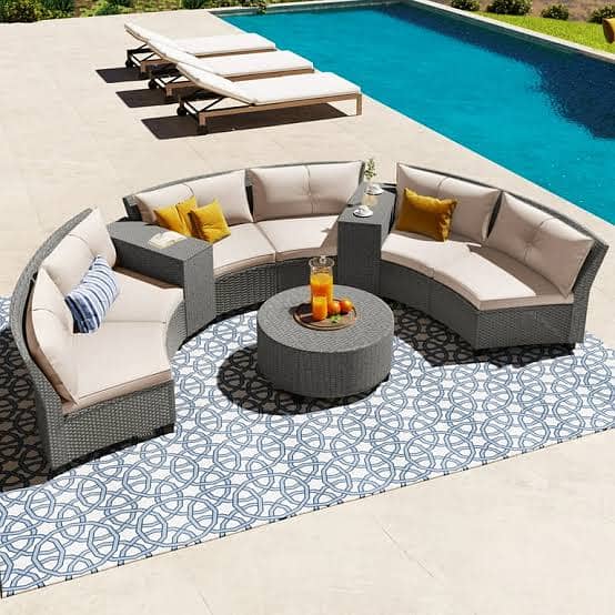 Rattan Sofa Set and Chairs 4