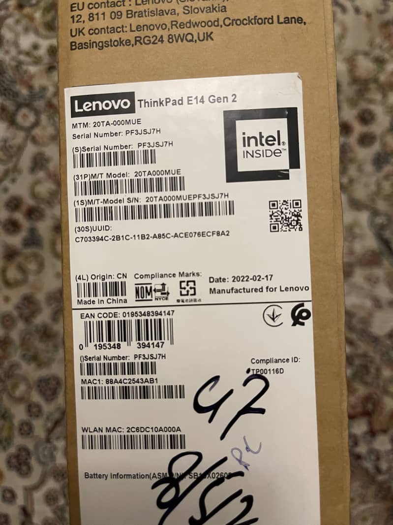 Lenovo Thinkpad E14 Gen 2 Core i7 1