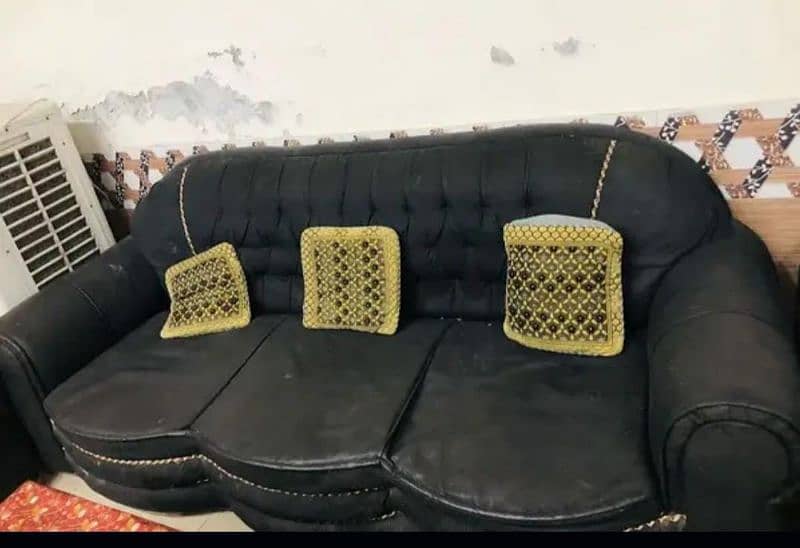6 seater sofa set In black color 0