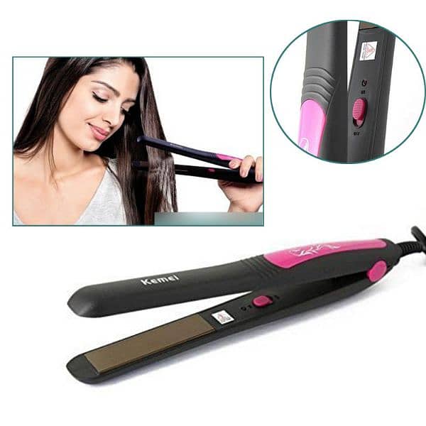 Kemei 1211 Portable Hair Straightener – Easy Styling for Every Look 0