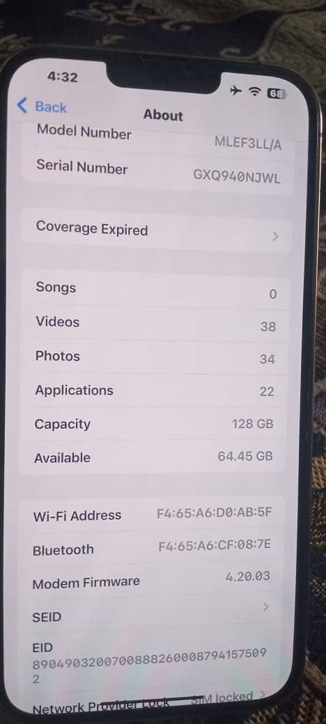 iPhone 13pro max 98health gold color jv non pta non active 3