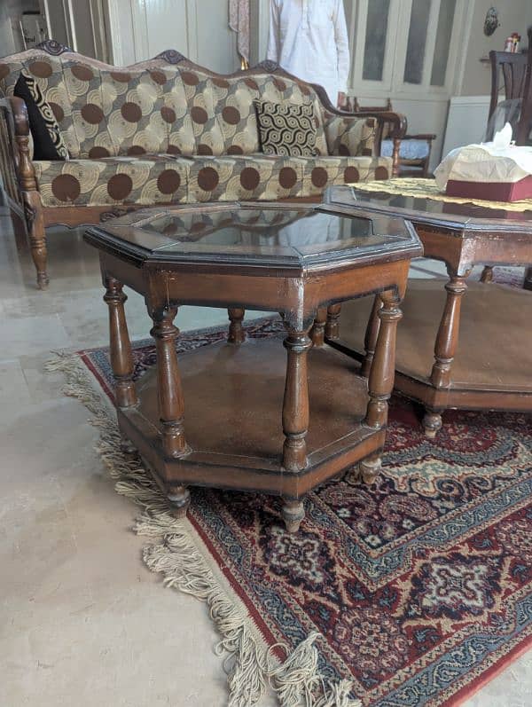 Wooden Dining Table With 8 Chairs And 3 Pcs Centre Table 4
