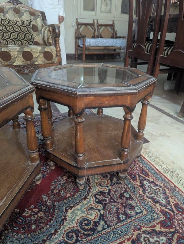 Wooden Dining Table With 8 Chairs And 3 Pcs Centre Table 6