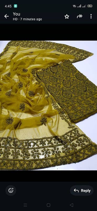 new arrival chicken Kari shirt and dupatta 3