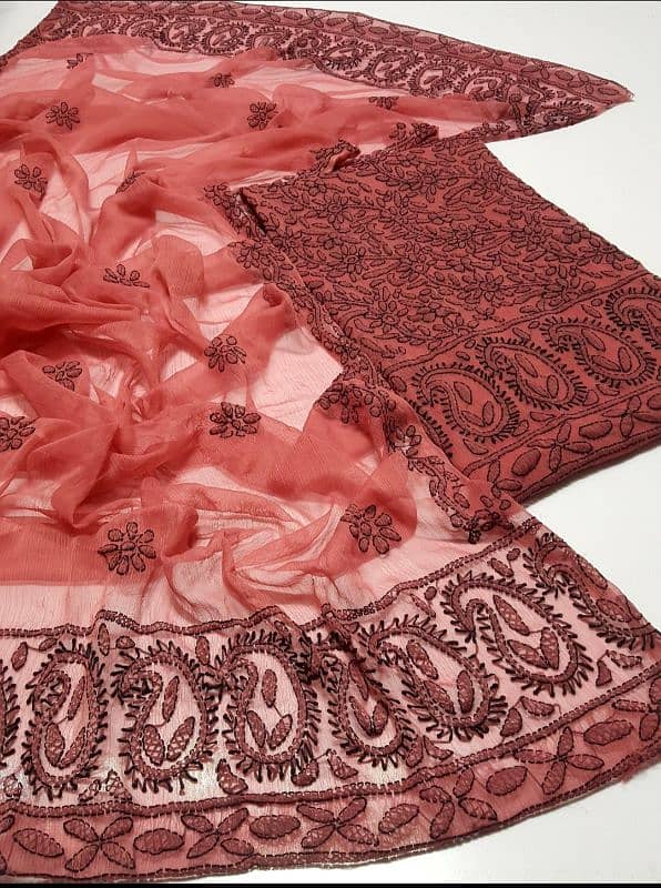 new arrival chicken Kari shirt and dupatta 4