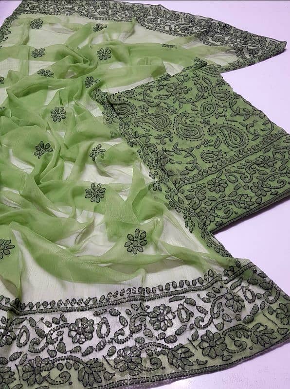 new arrival chicken Kari shirt and dupatta 6