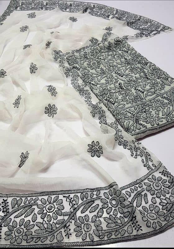new arrival chicken Kari shirt and dupatta 8