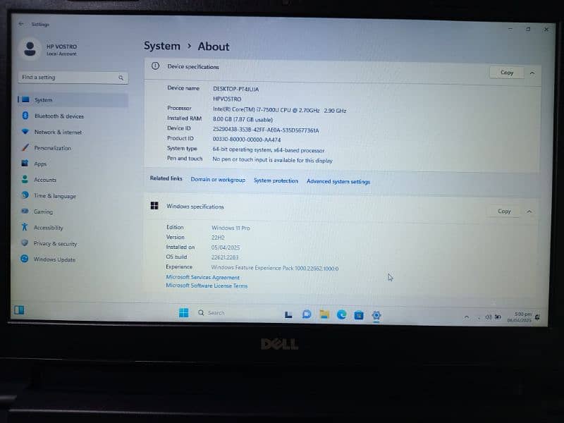 DELL VOSTRO i7 7th generation 1