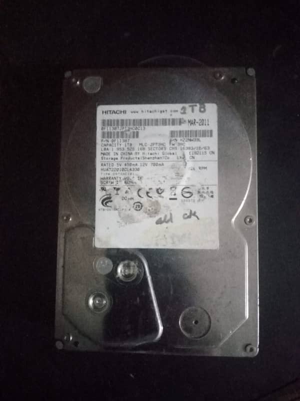 2TB  and 1TB disktop hard available 3