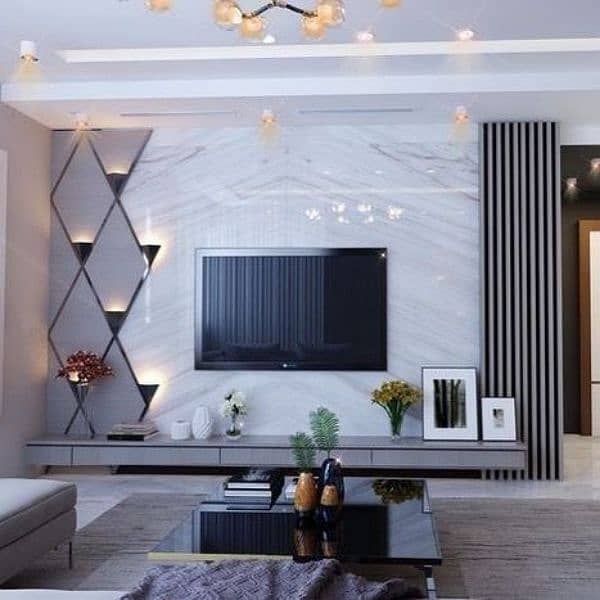 wallpaper/pvc panel,wooden & vinyl floor/led rack/ceiling,blind/grass 10