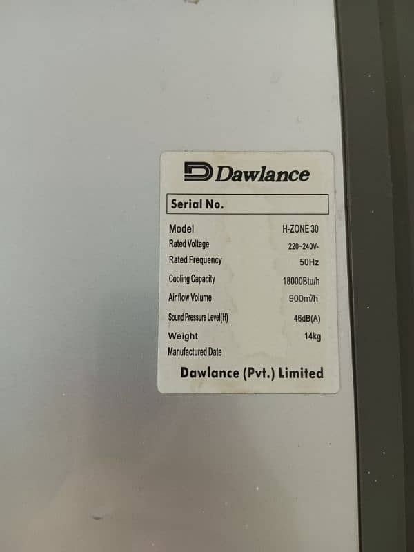 Dawlance 1.5 ton split AC (non-inverter) 5