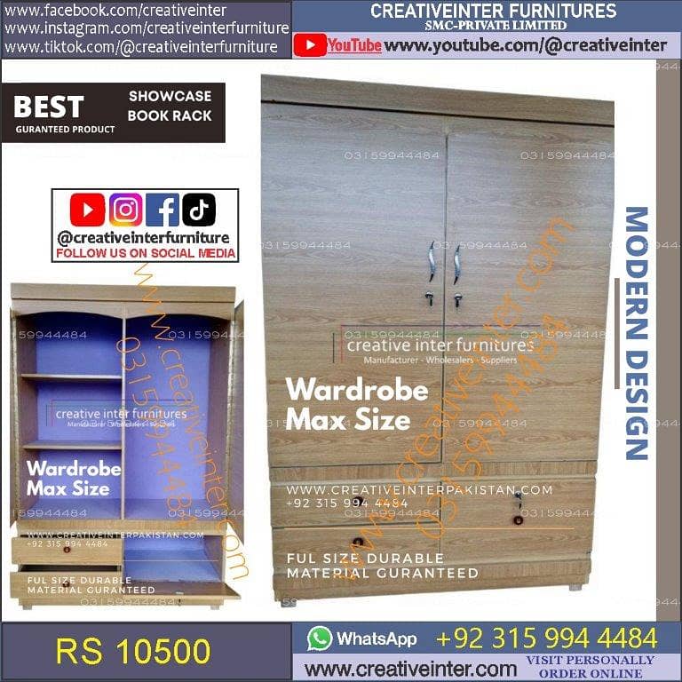 Cupboard Almari Wardrobe set single Dressing Iron Stand mirror 12