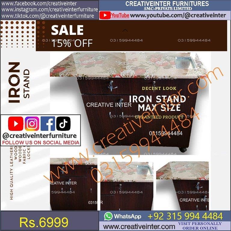 Iron Stand Dressing Cupboard Almari istri press wardrobe iron cloth 4