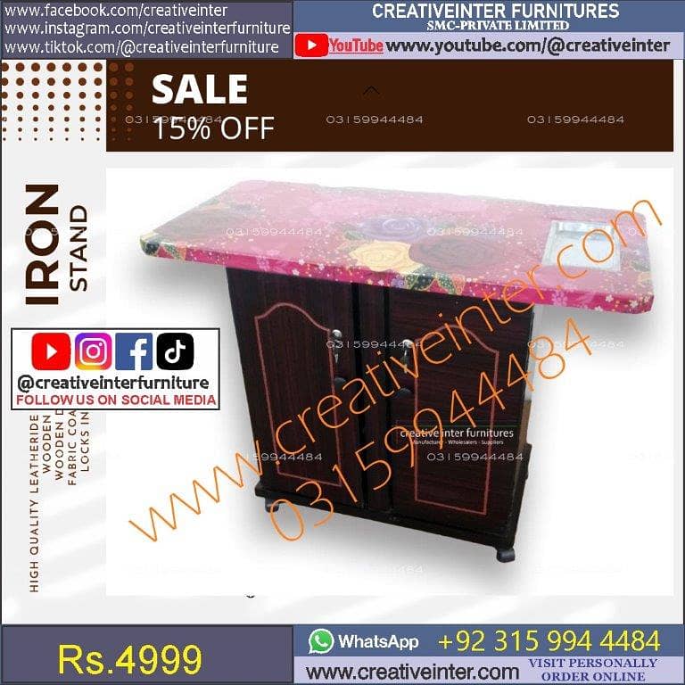 Iron Stand Dressing Cupboard Almari istri press wardrobe iron cloth 17