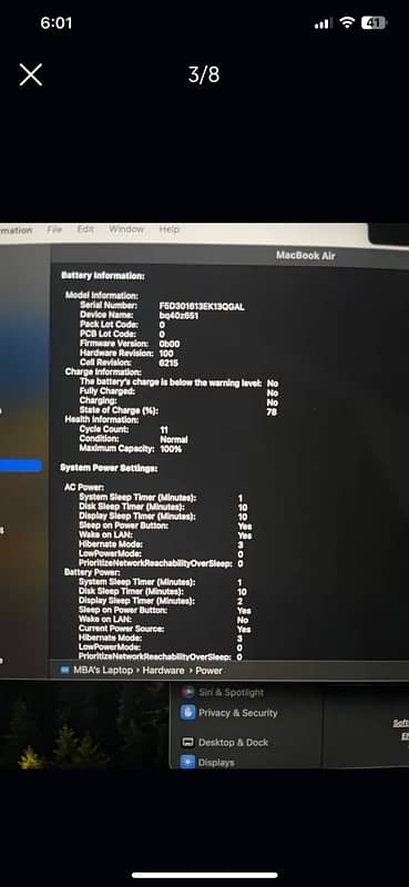 MacBook Air M2 11 cycles only 5