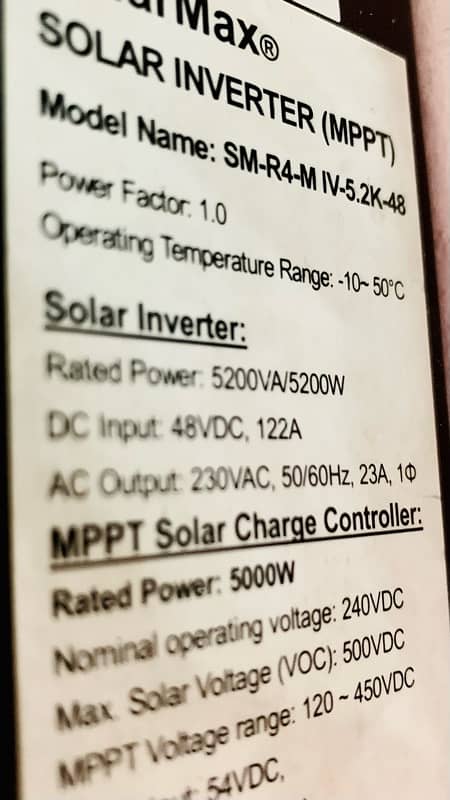 SolarMax Offgrid 5 KVA used inverter 1