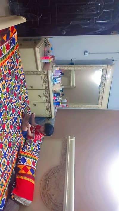 King size bed with matress and side tables, dressing table