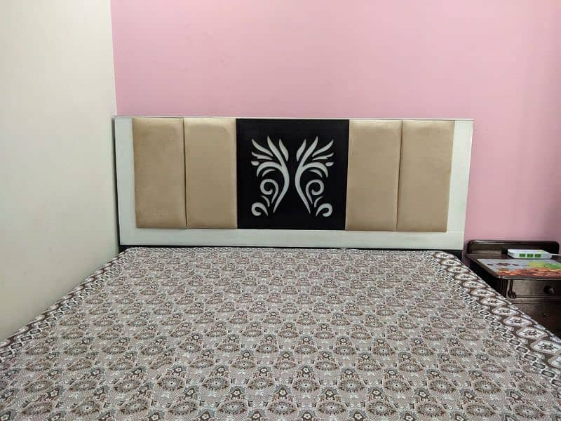 Stylish Wooden Bed | With 2 Side tables | Without Mattress 1