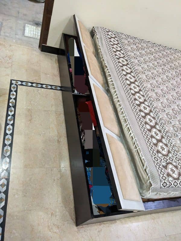 Stylish Wooden Bed | With 2 Side tables | Without Mattress 2