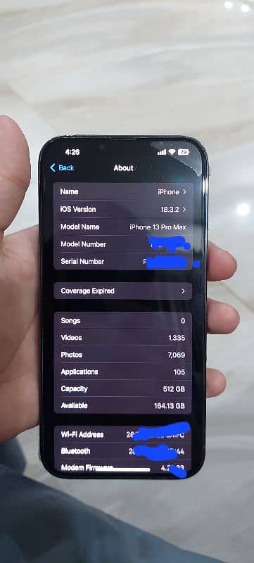 13 pro max pta approved 512 gb blue colour 9
