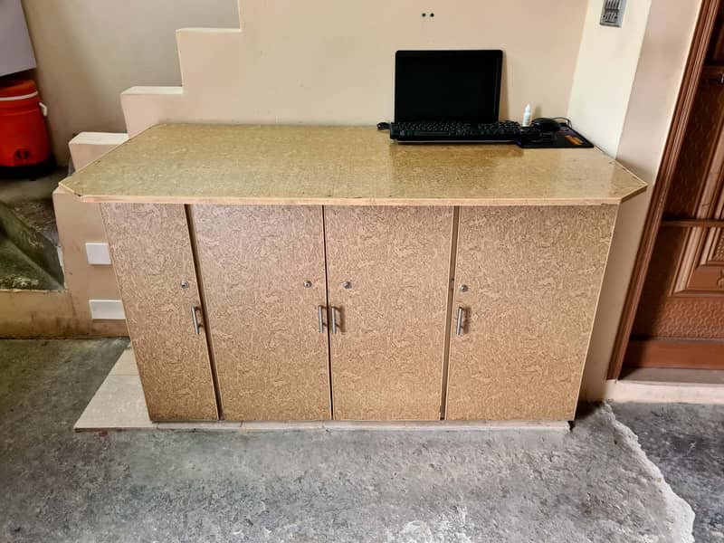 Wooden Table Office Computer Study Table Istari Iron Stand Counter 3