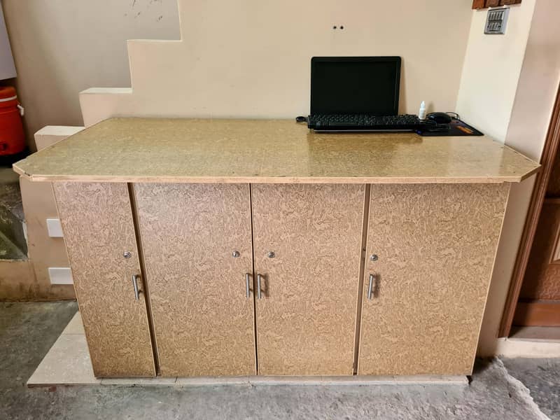 Wooden Table Office Computer Study Table Istari Iron Stand Counter 5