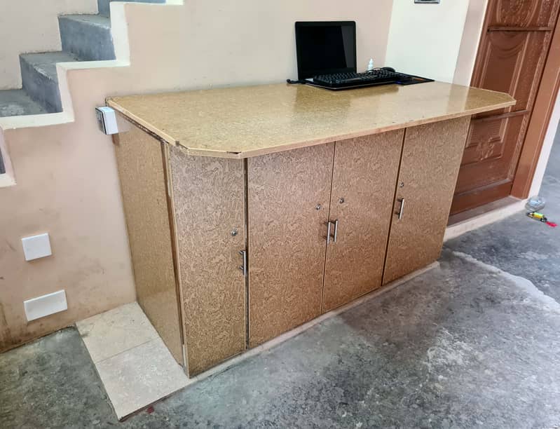 Wooden Table Office Computer Study Table Istari Iron Stand Counter 6