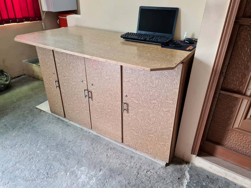 Wooden Table Office Computer Study Table Istari Iron Stand Counter 7