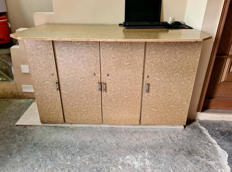 Wooden Table Office Computer Study Table Istari Iron Stand Counter 8