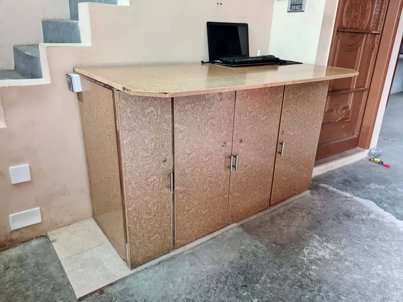 Wooden Table Office Computer Study Table Istari Iron Stand Counter 9