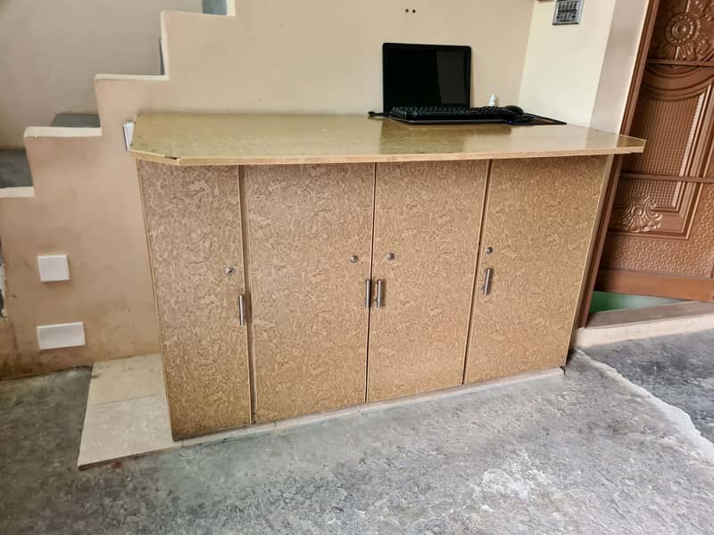 Wooden Table Office Computer Study Table Istari Iron Stand Counter 11