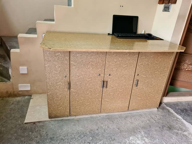 Wooden Table Office Computer Study Table Istari Iron Stand Counter 12